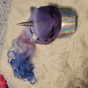 unicorn hat with hair tie